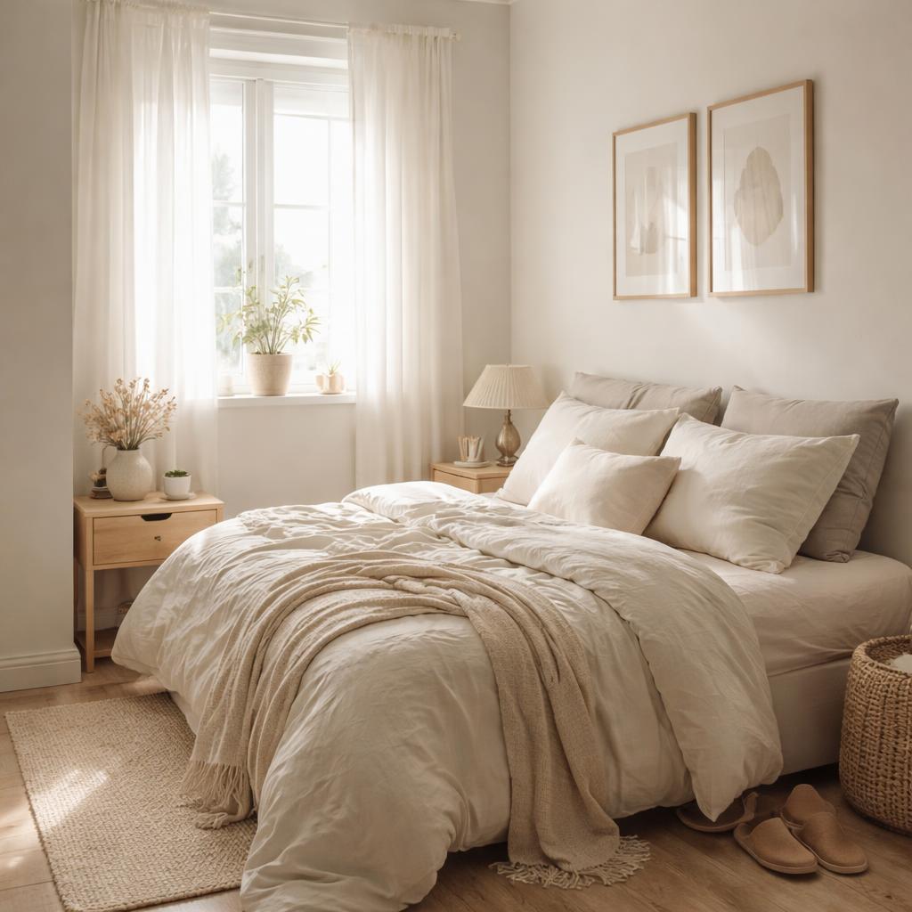 Cozy small bedroom neutral colors