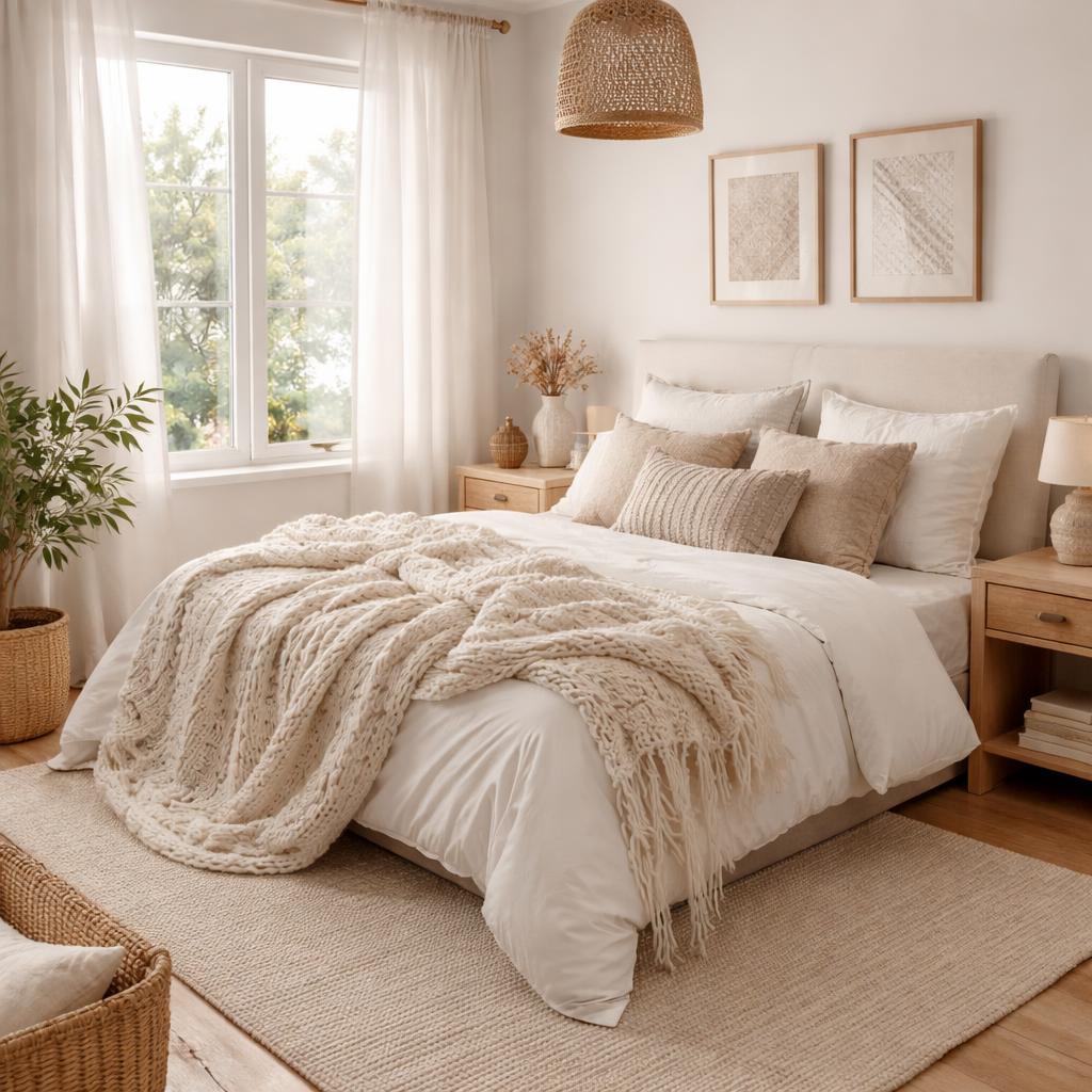 Textured small bedroom decor
