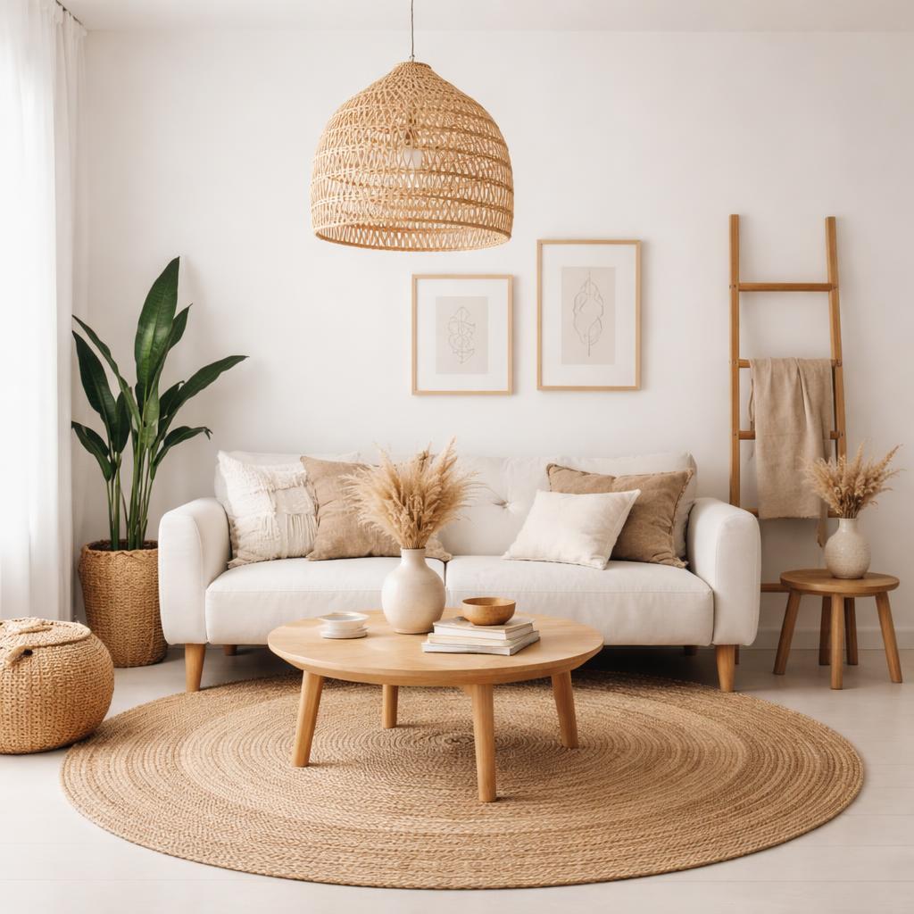 Rattan pendant bedroom decor