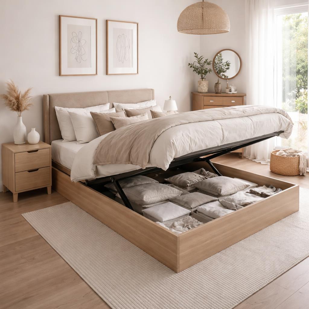 hidden storage small bedroom