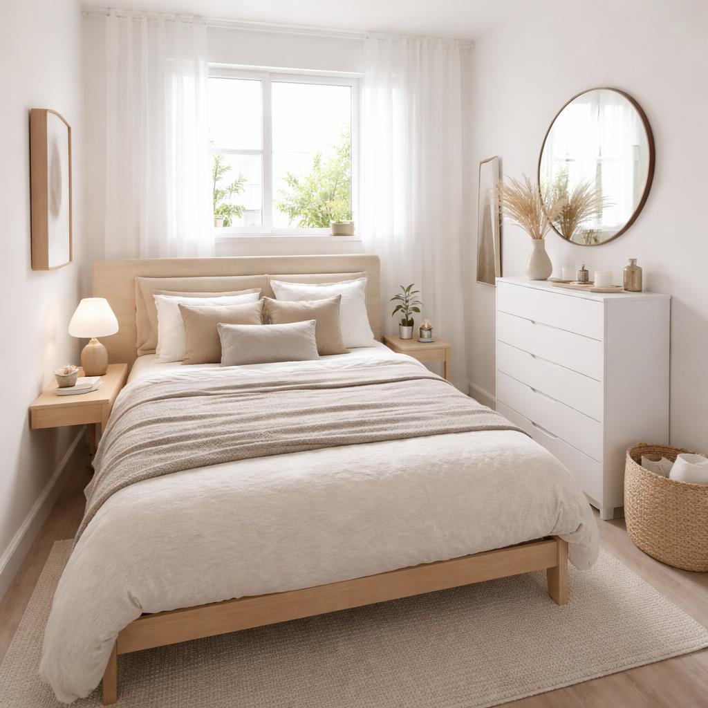 Compact bedroom layout