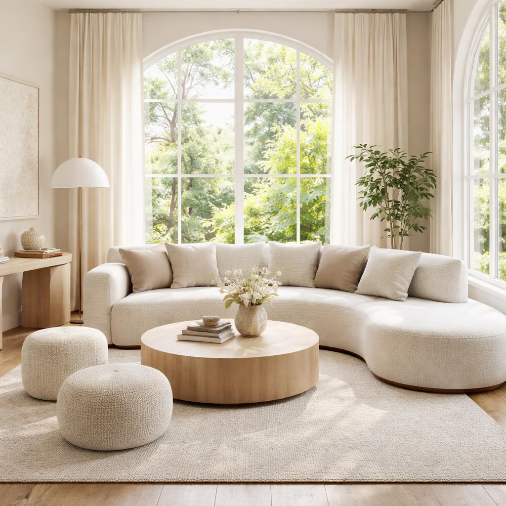 Curved living room furniture