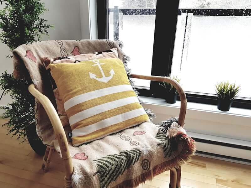 Dining chair seat reupholstered in new fabric