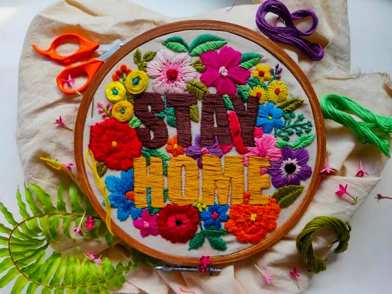 DIY home decor ideas using simple hand embroidery