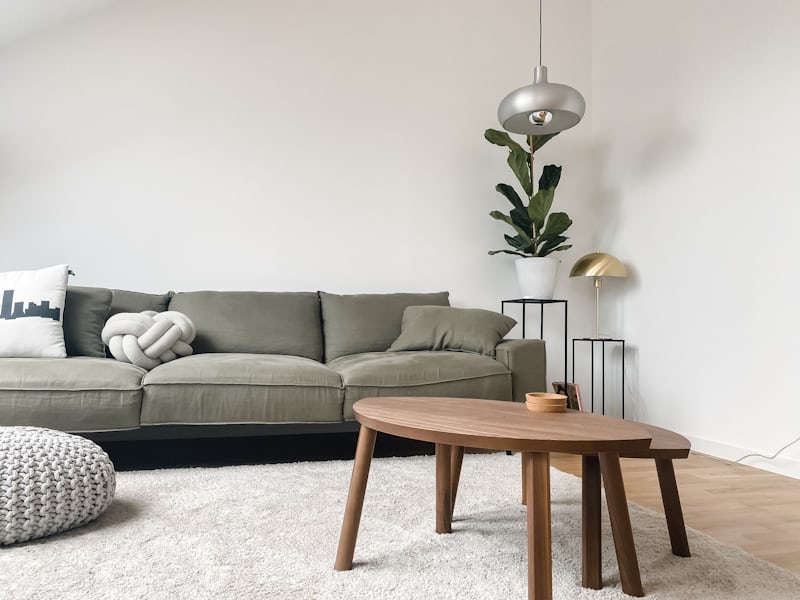 Scandinavian minimalist living room with clean lines and neutral tones