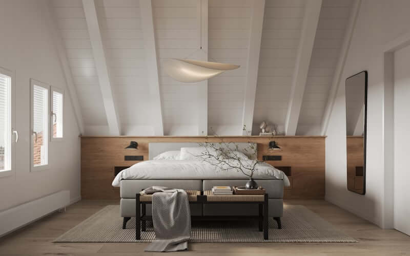 Cozy bedroom ideas with warm neutral bedding and soft layered textures