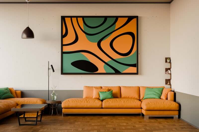 Living room demonstrating a balanced color palette