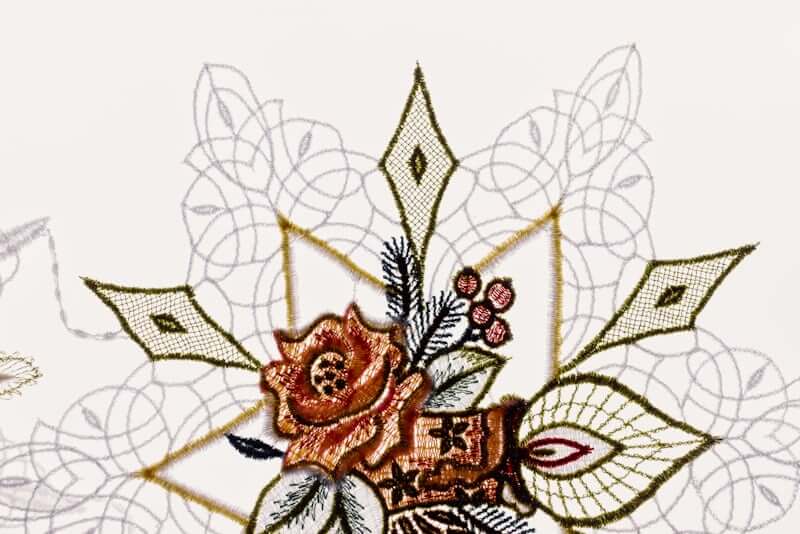 hand embroidery stitched onto fabric