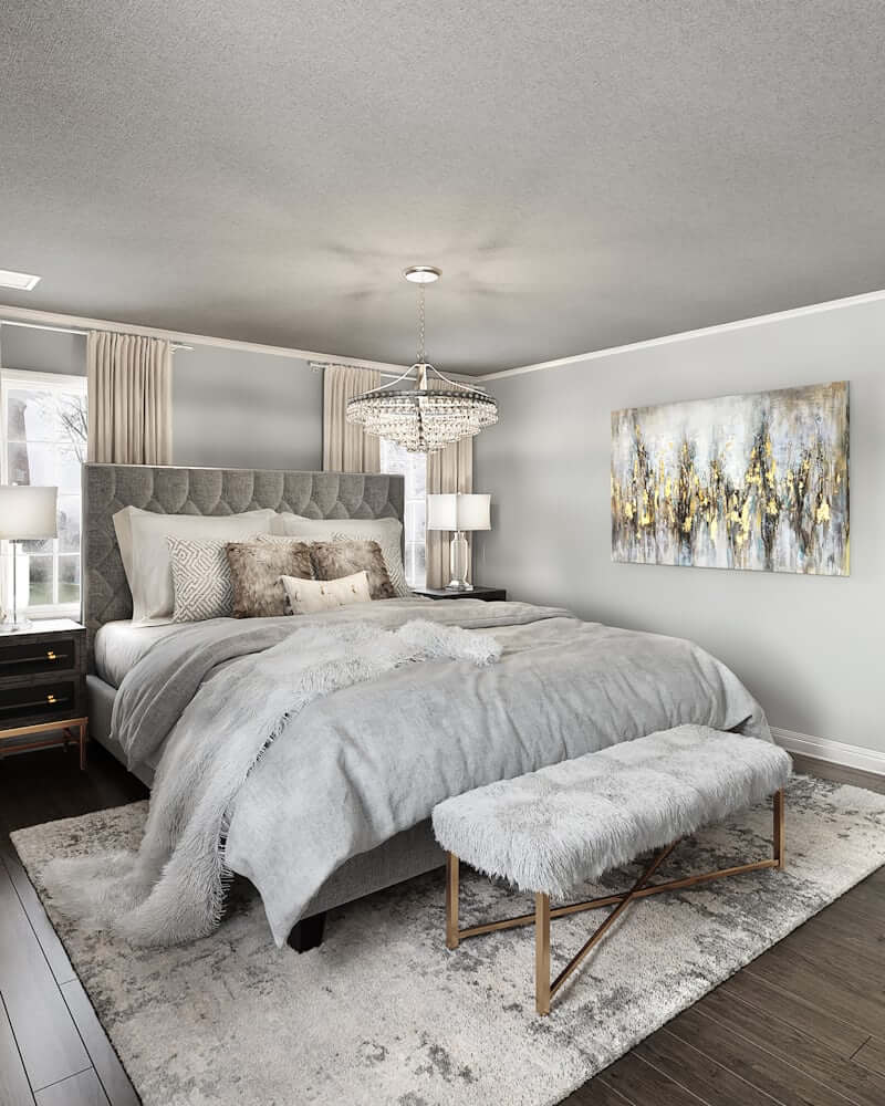 Budget-friendly cozy neutral bedroom with linen bedding